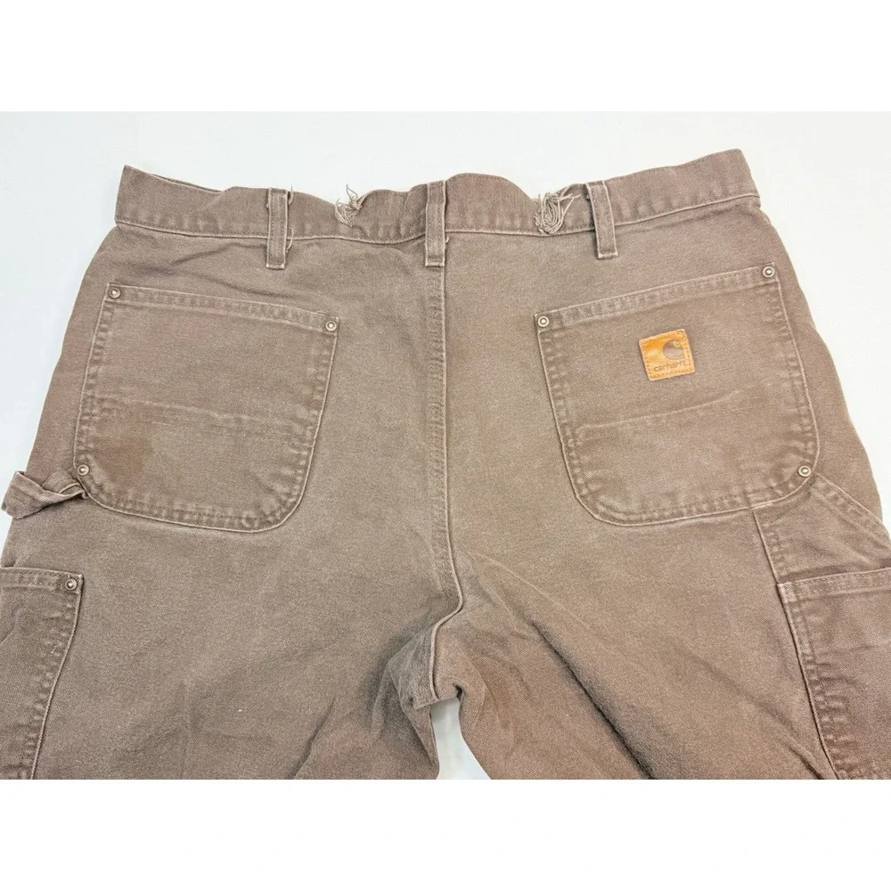 Vintage Carhartt B136 DKB Double Knee Dungaree Pants 38X32  Faded & Distressed